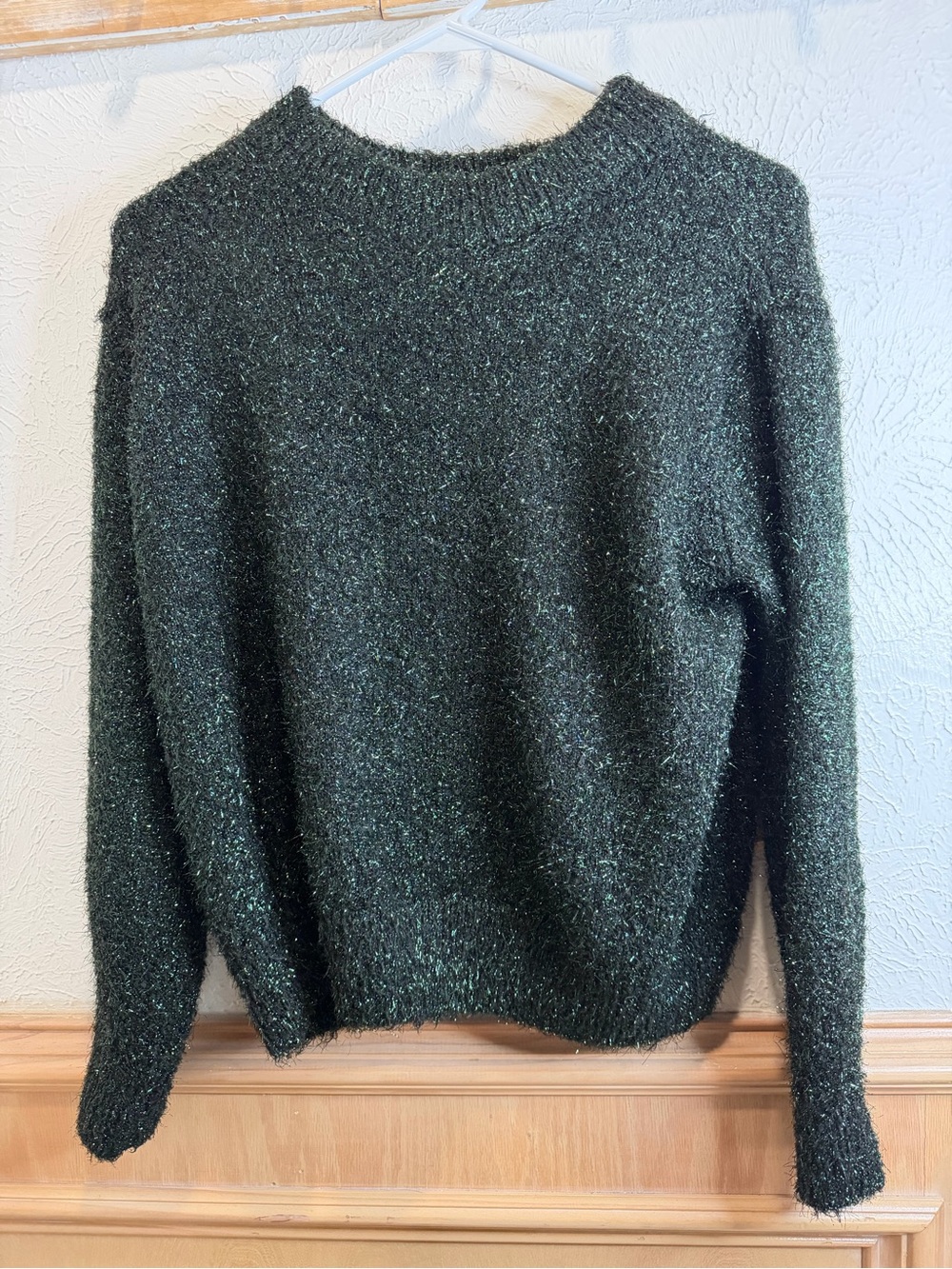 H&M Dark Green Textured Crewneck Sweater